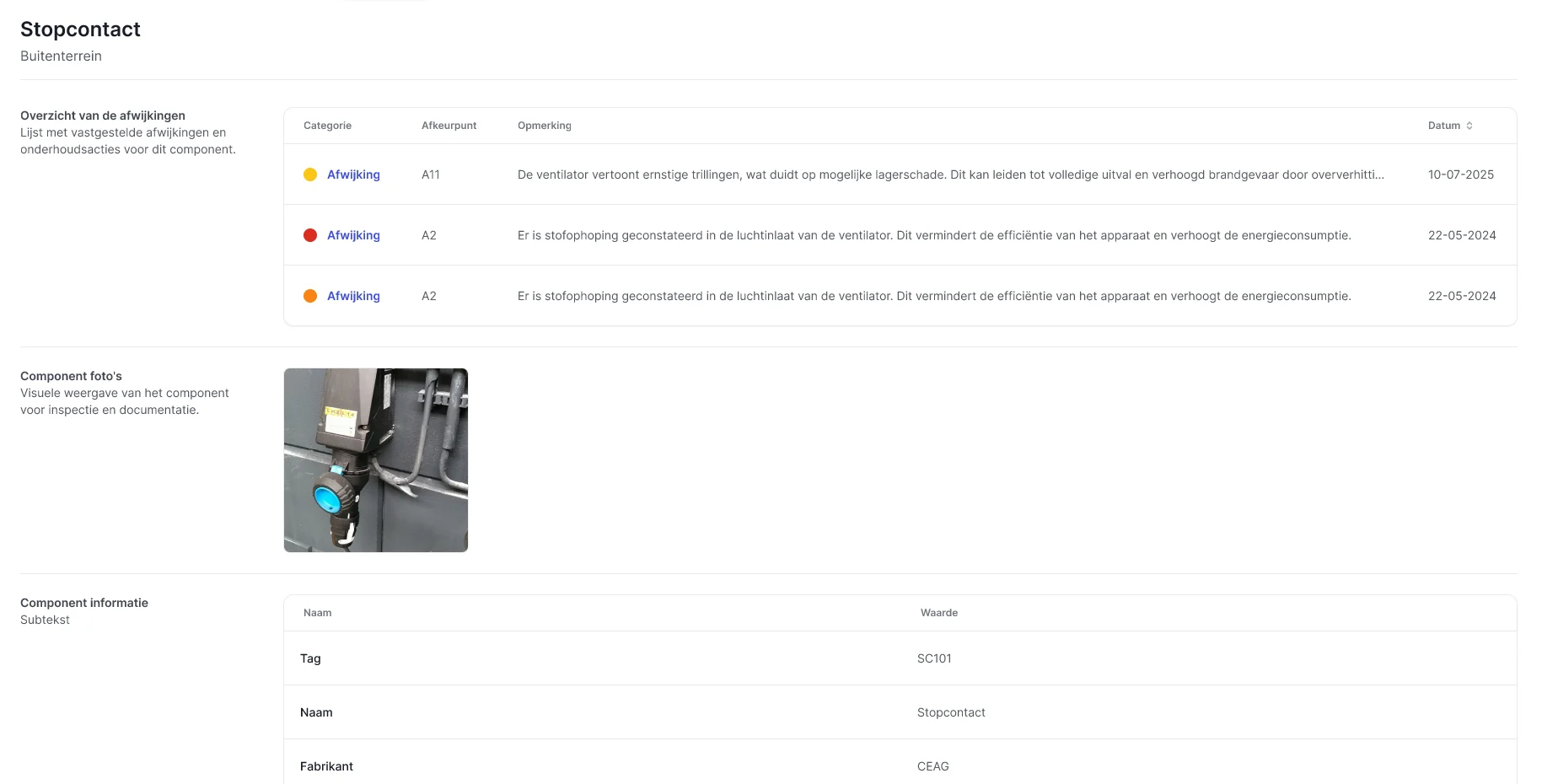 Software applicatie met overzicht component